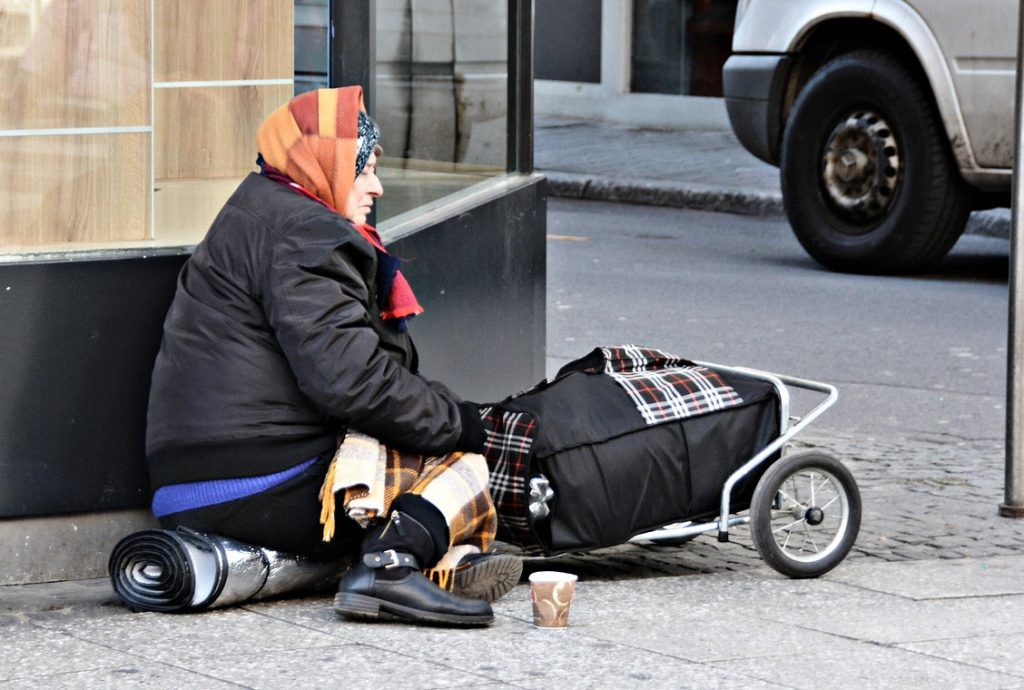 Homeless woman - poor in spirit