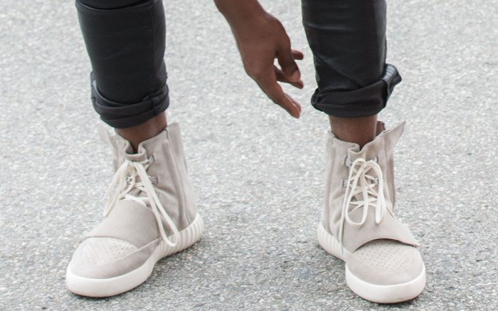 The original Adidas Yeezy Boost 750 at a pre-Grammy Awards party in 2015.