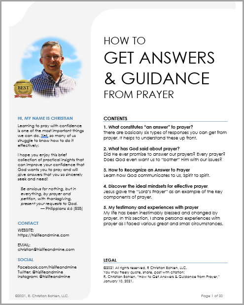 Cover image of document titled How to Get Answers and Guidance from Prayer